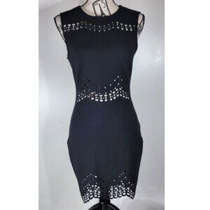 Elizabeth and James Black Cutout Mini Dress, Black, Womens Size 4